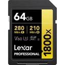 LEXAR 64GB Professional 1800x SDXC UHS-II Hafıza Kartı (V60, U3)