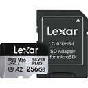 LEXAR 256GB SILVER Plus microSDXC Hafıza Kartı (UHS-I, V30)