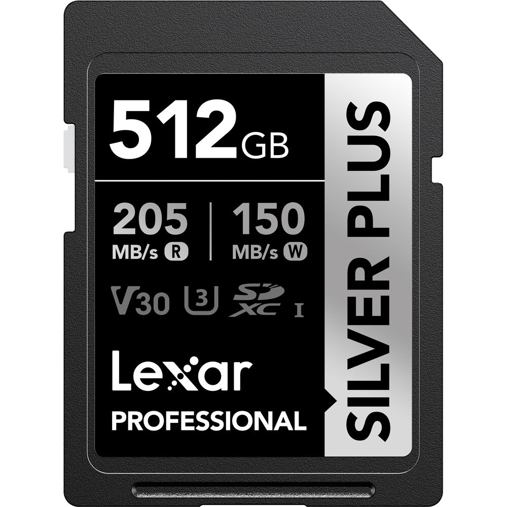LEXAR 512GB SILVER Plus SDXC Hafıza Kartı (UHS-I, V30)