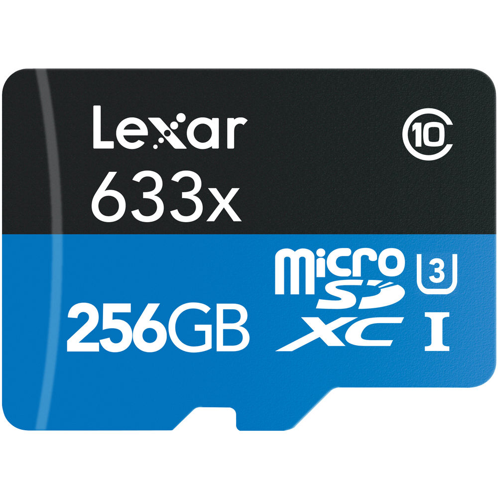 [LSDMI256BB633A] LEXAR 256GB 633x microSDXC Hafıza Kartı (SD Adaptörlü, UHS-I, V30)