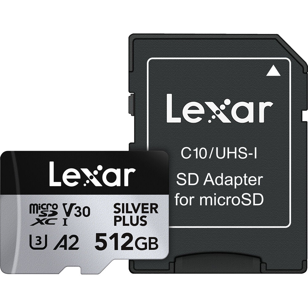 [LMSSIPL512G-BNANG] LEXAR 512GB SILVER Plus microSDXC Hafıza Kartı (Adaptörlü, UHS-I, V30)