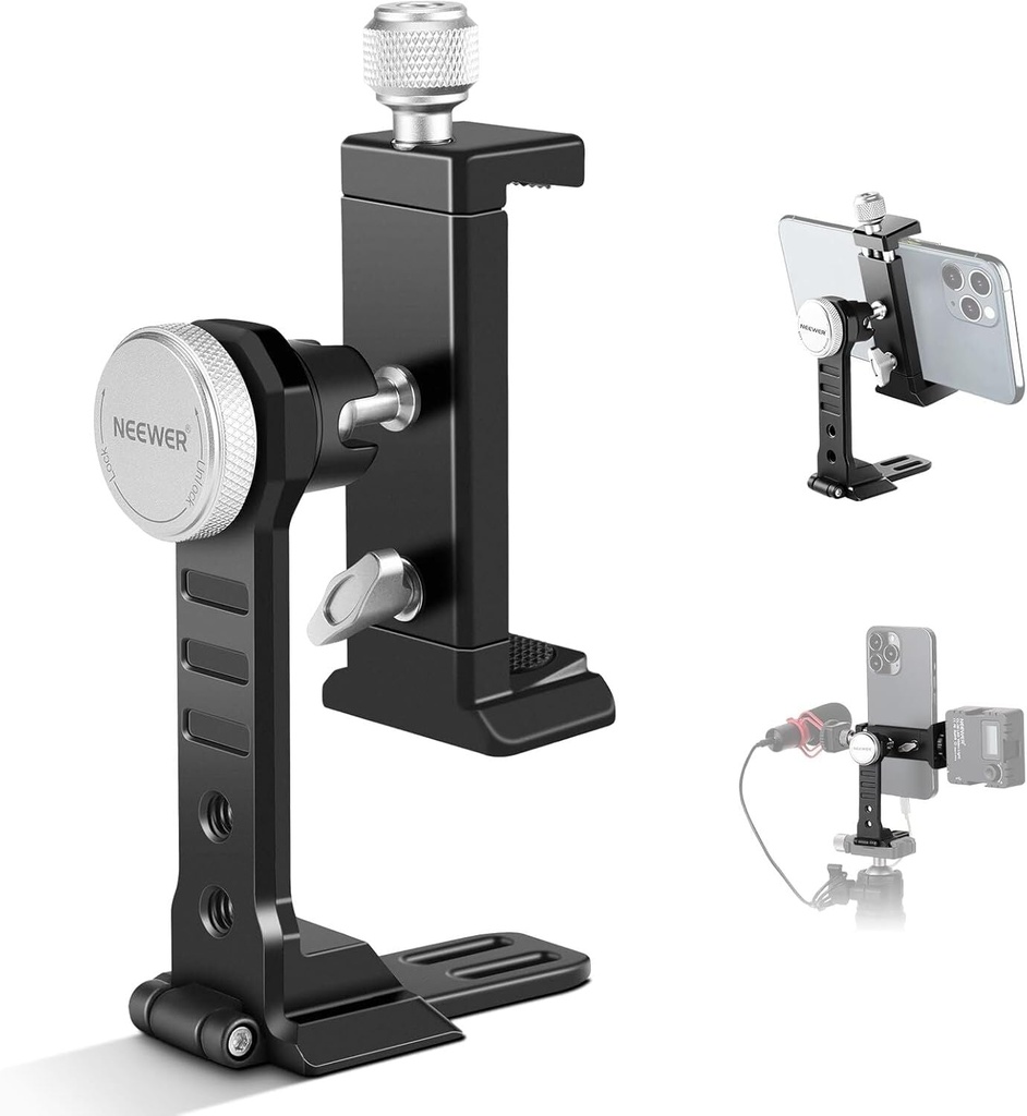 [NWR-PA002] NEEWER PA002 Alüminyum Alaşımlı Döndürülebilir Akıllı Telefon Tripod Adaptörü