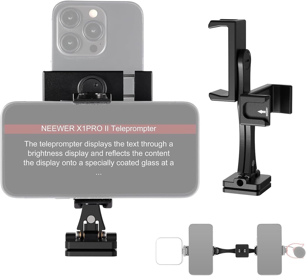 [NWR-SP08] NEEWER SP-08 Metal Telefon Tripod Montaj Adaptörü (Çift Telefon Tutuculu)