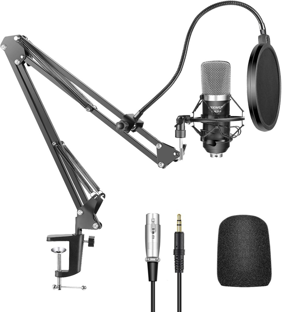 [90092378] Neewer NW-700 Pro Condenser Microphone and Monitor Headphones 7-in-1 Kit
