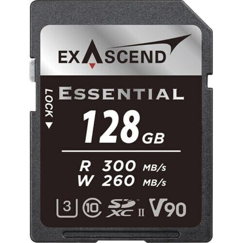 [EX128GSDU2-S] Exascend Essential 128 GB V90 UHS II SD 300Mb/S Read - 260Mb/S Write