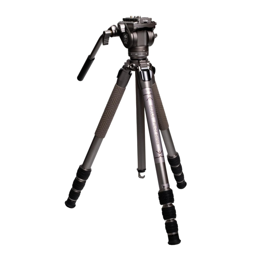 [GT04+GT5 B] Sirui GT04+GT5 Pilot Series Video Tripod Kiti (Metalik Gri)