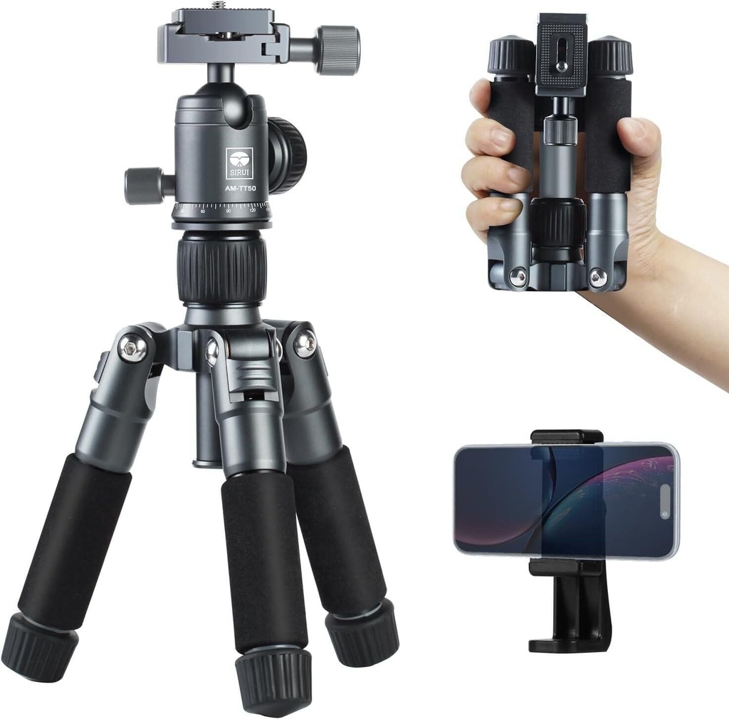 [TT-50] Sirui TT-50 Compact Mini Masaüstü Tripodu (Mat Gri)