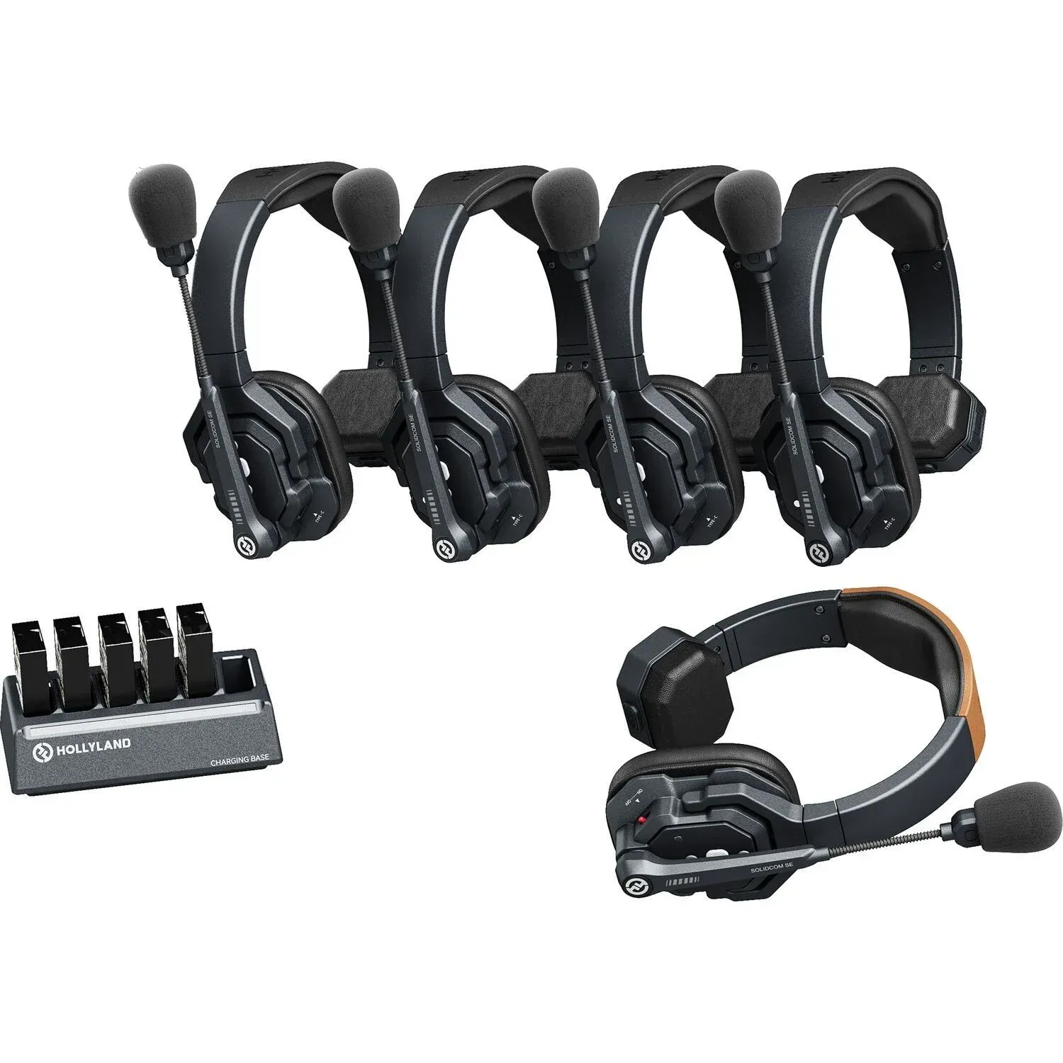[HL-Solidcom SE-5S(Global Version )] Hollyland Solidcom SE-5S Kablosuz Intercom Sistemi Global Version 2.4 Ghz (5 Kullanıcı)
