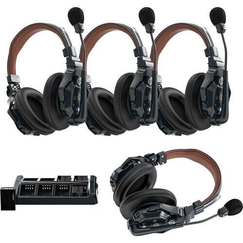 [HL-Solidcom C1 Pro-4S-DH] Hollyland 4-Person Noise Cancelling Double Headset Intercom