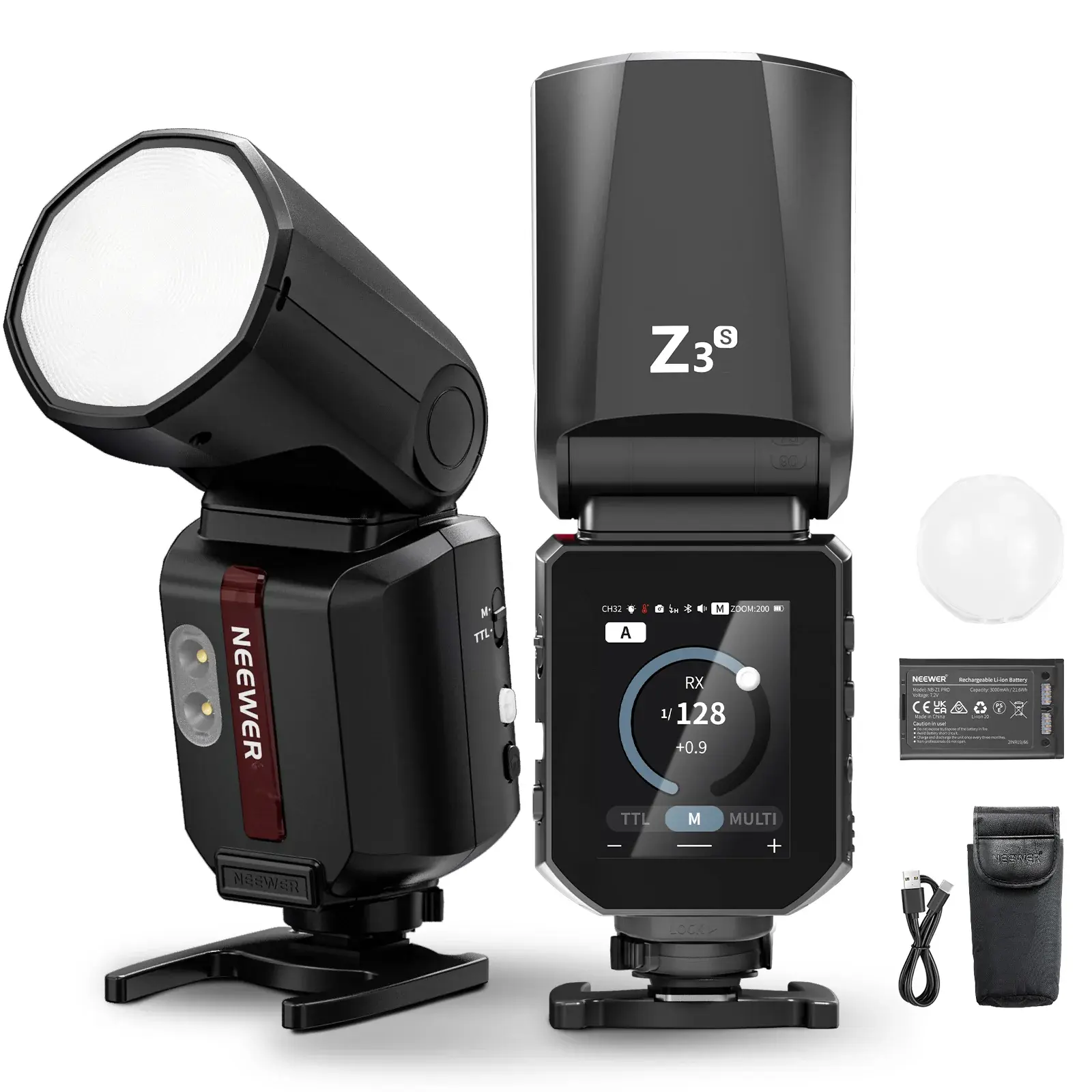 [Z3R-S] Neewer Z3R-S Sony Uyumlu 100W Yuvarlak Kafa Akülü Tepe Flaşı