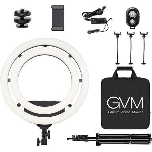 [GVM-Ring-18] GVM Bi-Color & RGB LED Soft Double Ring Light (18'')