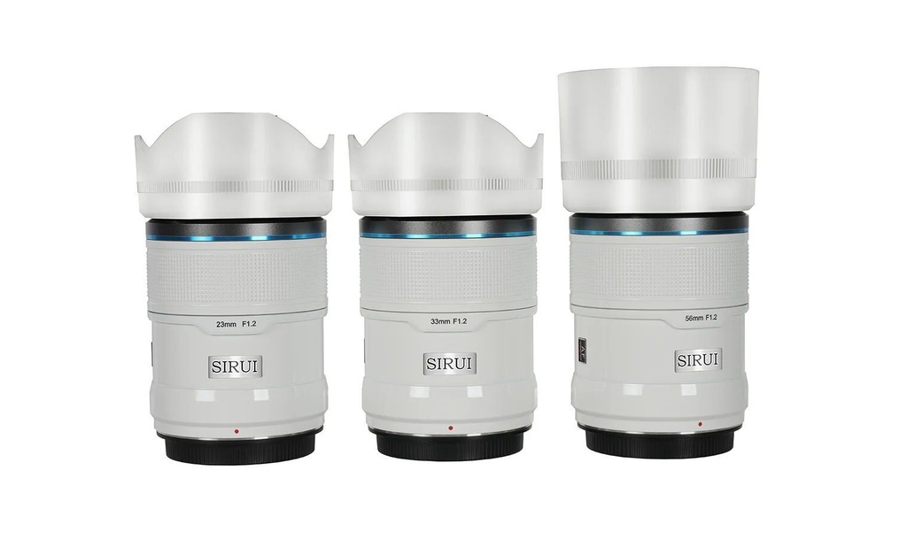 [AS-3S-EW] Sirui Sniper 23mm, 33mm & 56mm F1.2 Lens Kiti (E Mount, Beyaz)