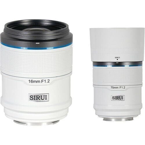 [AS-2S-EW] Sirui Sniper 16mm & 75mm F1.2 Lens Kiti (E Mount, Beyaz)