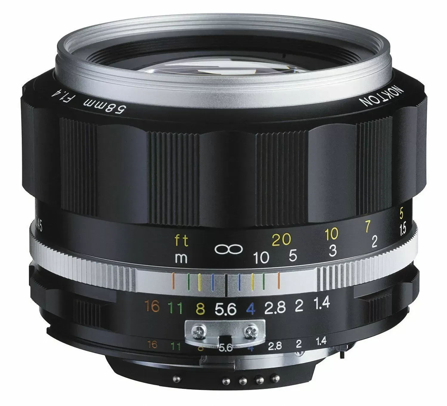 [BA243J] Voigtländer Nokton 58mm F1.4 SLIIs Nikon F Mount Lens (Gümüş)