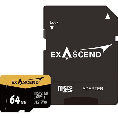 [EX64GUSDU1-AD] Exascend Catalyst 64GB microSDXC V30 A2 Hafıza Kartı (SD Adaptör ile)