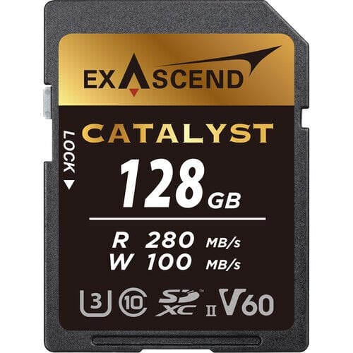 [EX128GSDV60] Exascend Catalyst 128GB V60 UHS II SD 280Mb/S Read - 180Mb/S Write Hafıza Kartı