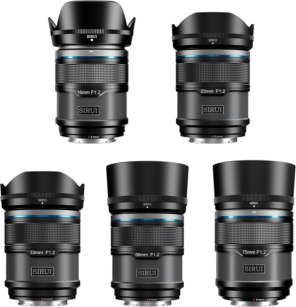 [AS-5S-XB] Sirui Sniper F1.2 APS-C Autofocus Fujifilm X Mount 5'li Lens Kiti (Siyah)