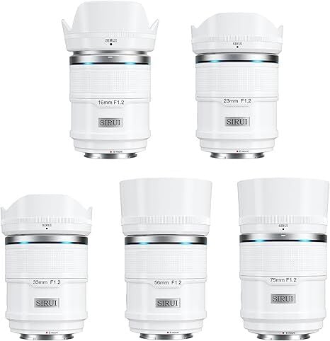 [AS-5S-EW] Sirui Sniper F1.2 APS-C Autofocus Sony E Mount 5'li Lens Kiti (Beyaz)