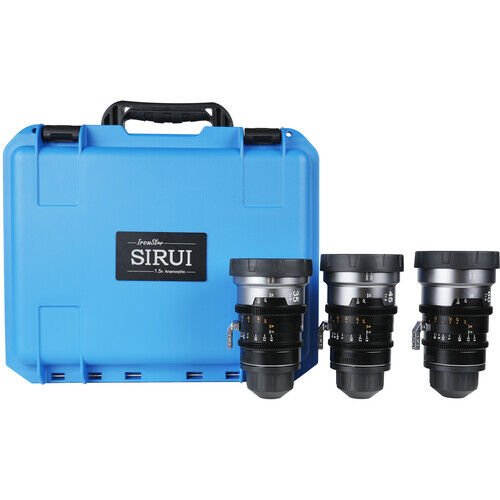 [IRON-3S-B+292A] Sirui IronStar Series T1.9 Full-Frame 1.5x Blue Flare Anamorphic 3'lü Arri PL/Canon EF Lens Kit